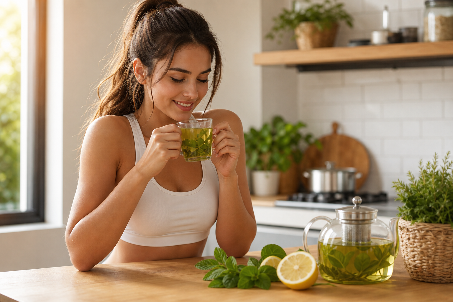 Estilo de vida saludable con té